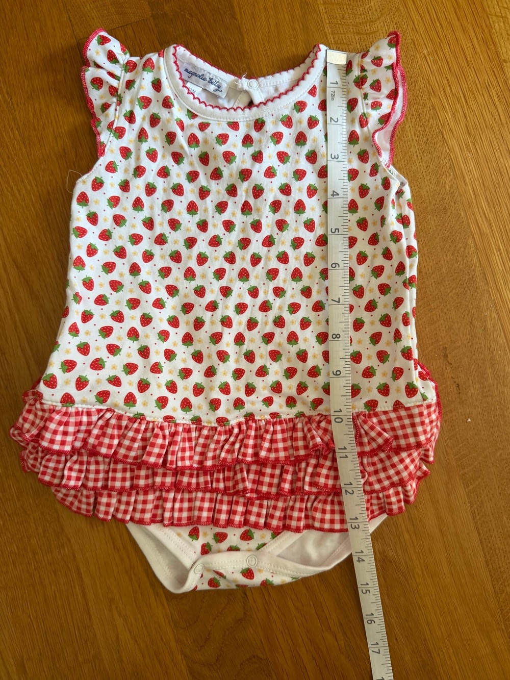 Strawberry Print Baby Onesie - Picture 7 of 8